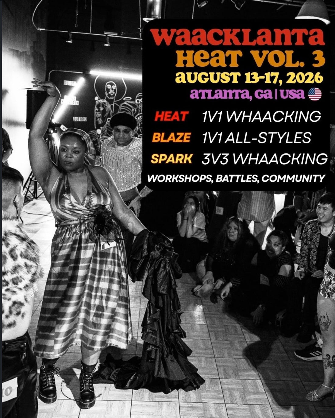 Evento de baile con temáticaWaacklanta Heat Vol. 3" en Atlanta, GA, EE. UU.