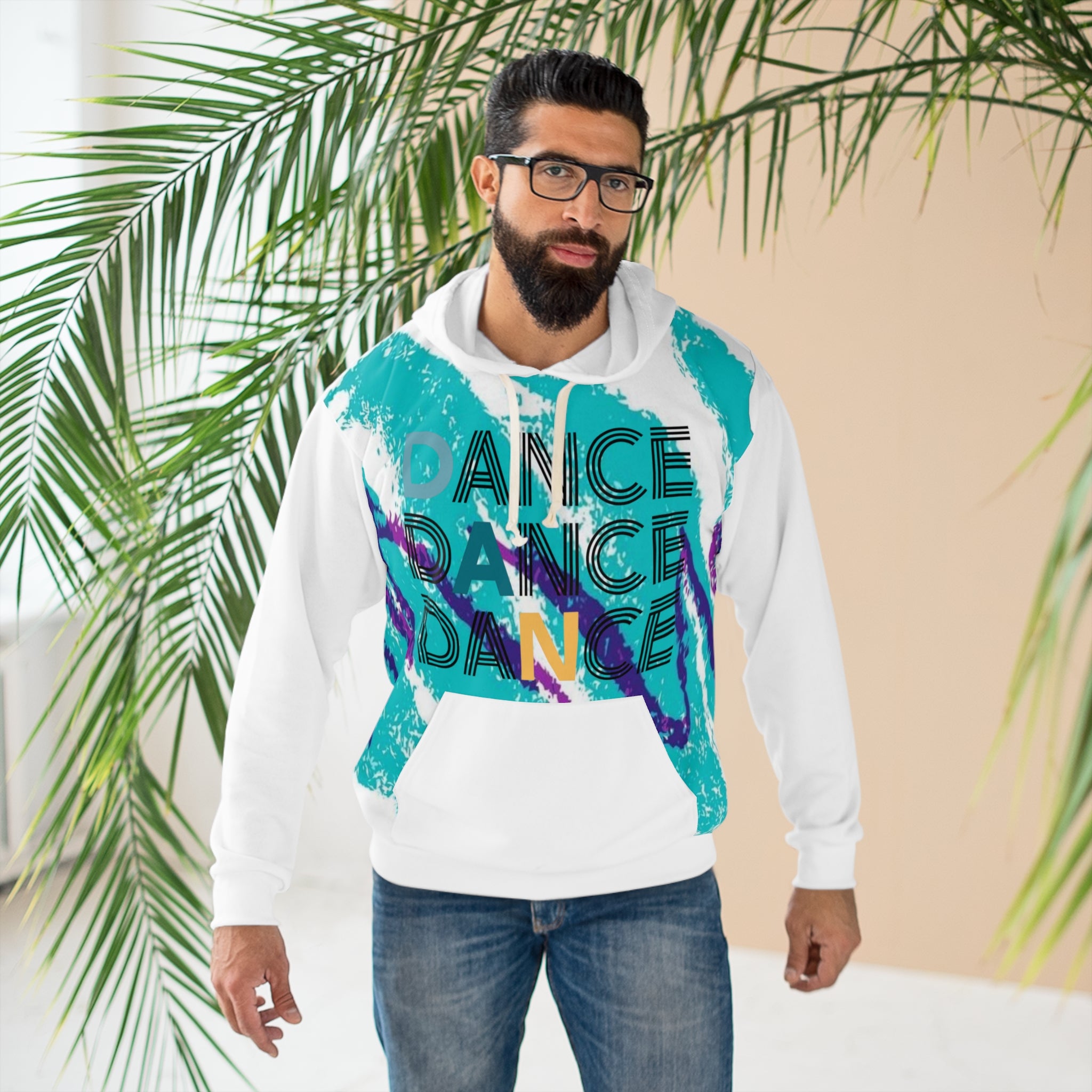 Dance Vibes Unisex Pullover Hoodie - Colorful Graphic Design