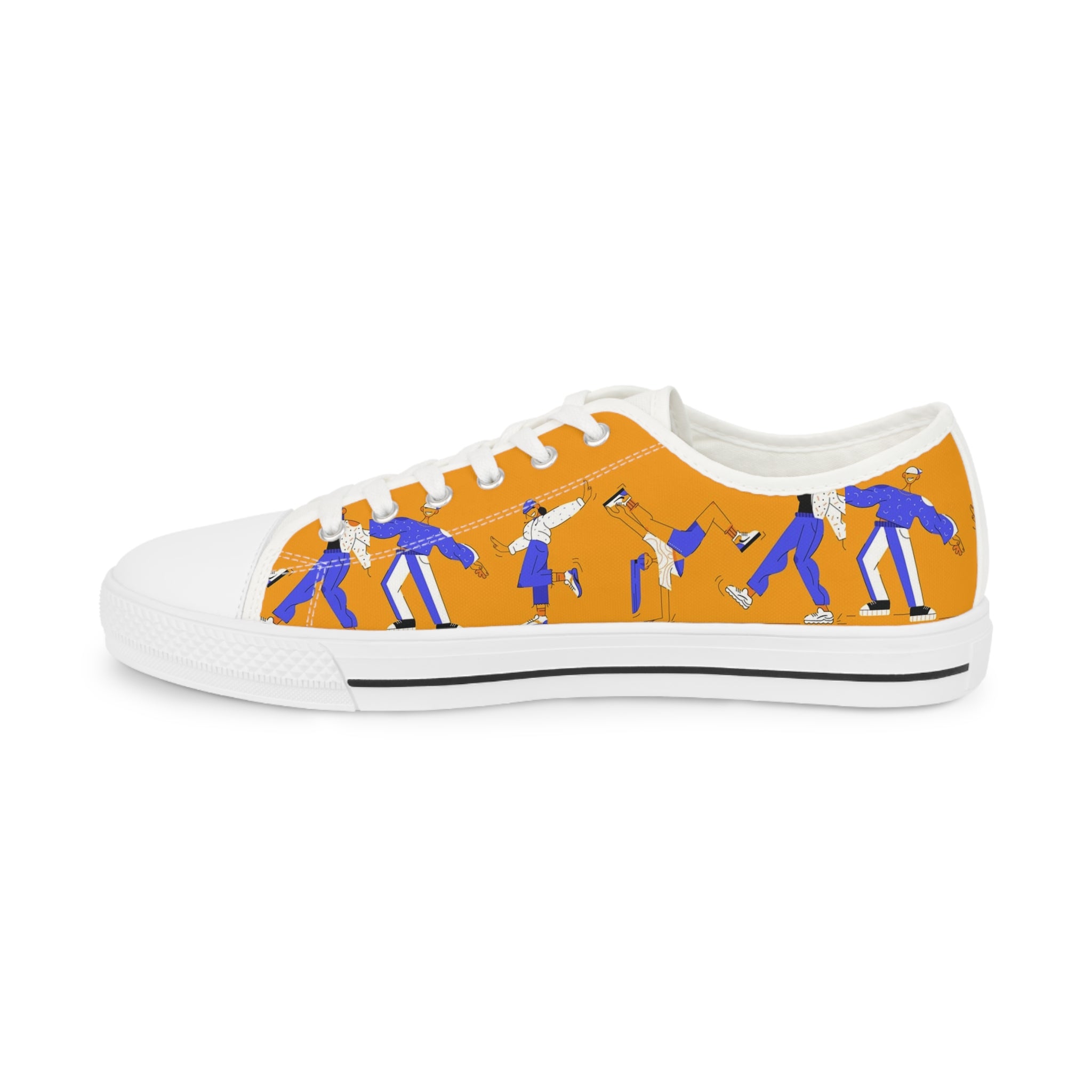 Vibrant Artistic Men's Low Top Sneakers — Colorful Designer Canvas Sneakers