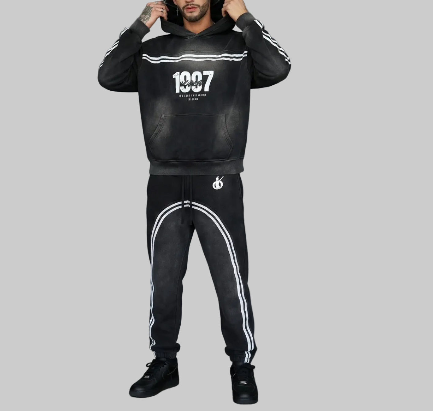 Sun Fade Contrast Tape Fleece Hoodie