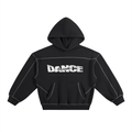 Contrast-Stitched Boxy Fleece Hoodie