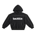 Contrast-Stitched Boxy Fleece Hoodie