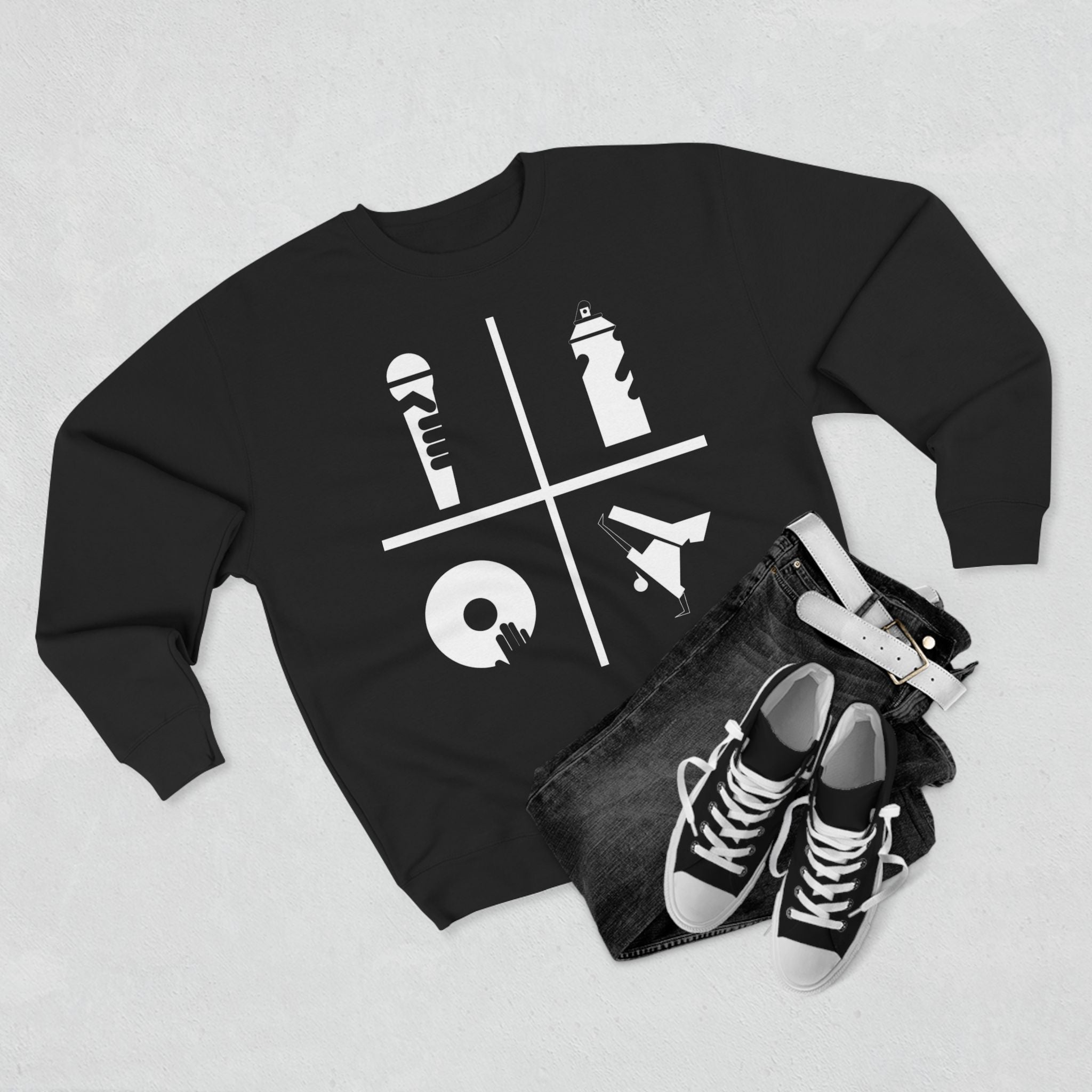 Hip Hop Culture Crewneck Sweatshirt — Comfortable Culte Hip Hop Dance Apparel