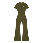 Women’s Tight Flared Leg Quarter-Zip Jumpsuit