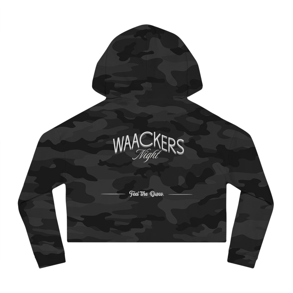 Waackers Night Disco Cropped Hoodie — Women’s Casual Cropped Hooded Sweatshirt