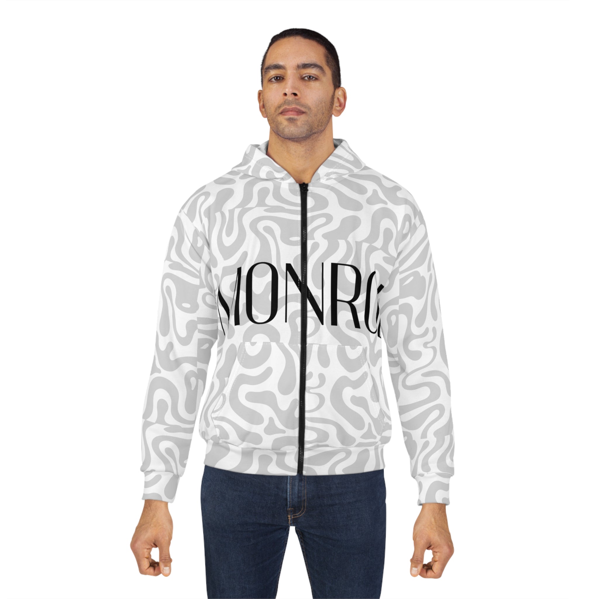 Bold Statement Zip Hoodie — Casual Street-Style Comfort, Personalized Gift for Fall
