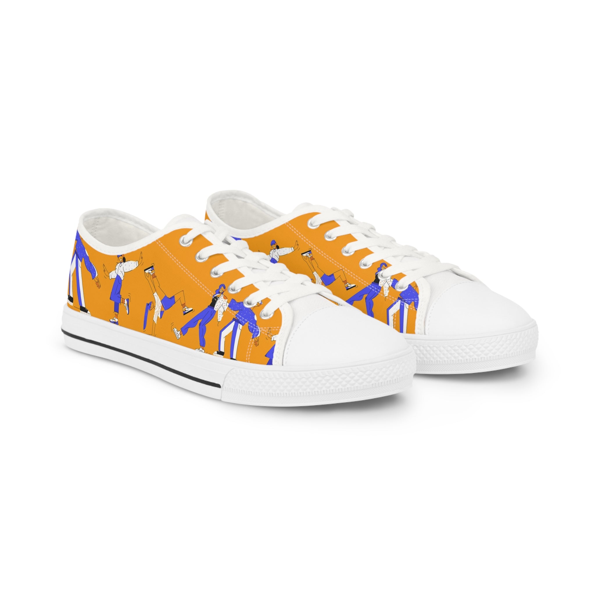 Vibrant Artistic Men's Low Top Sneakers — Colorful Designer Canvas Sneakers