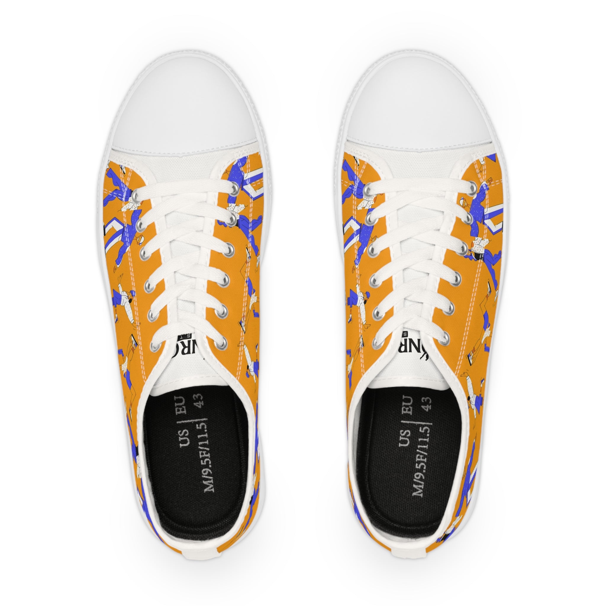 Vibrant Artistic Men's Low Top Sneakers — Colorful Designer Canvas Sneakers