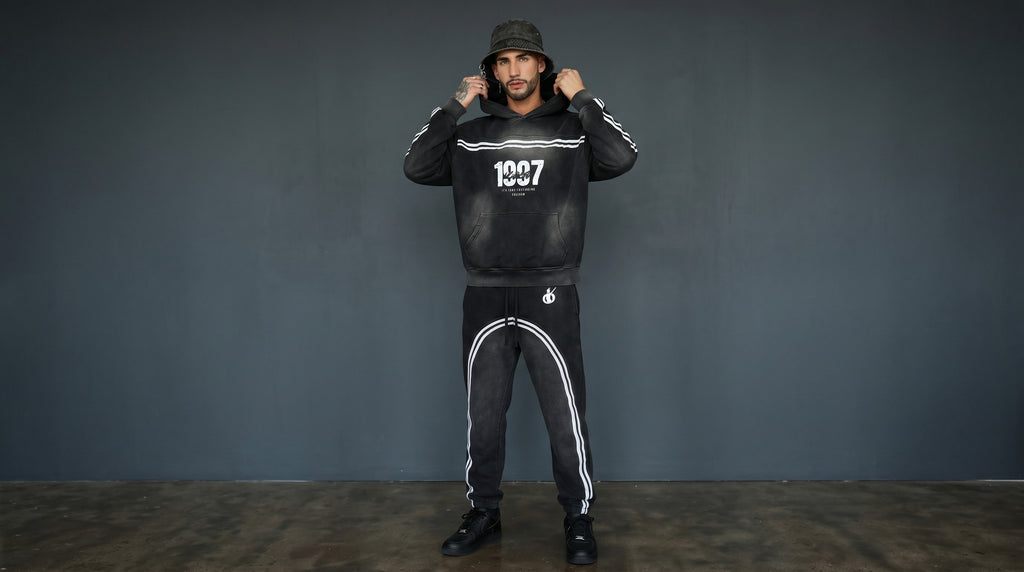 Sun Fade Contrast Tape Fleece Hoodie