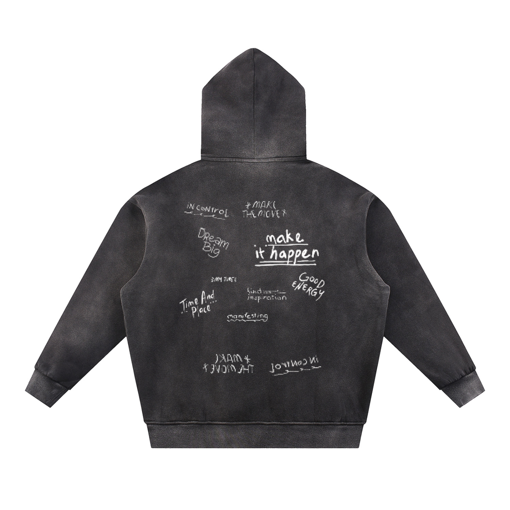 Sun Fade Contrast Tape Fleece Hoodie