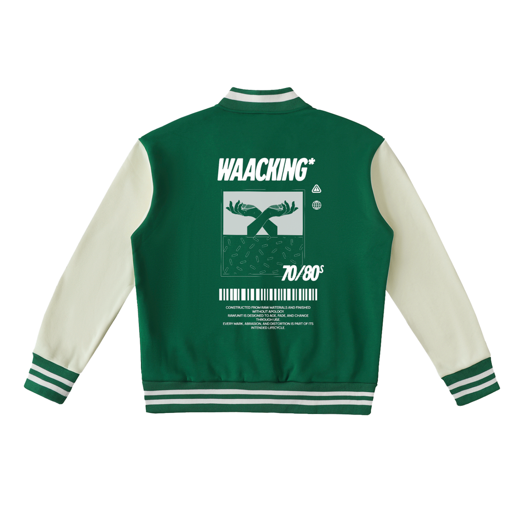 Two-Tone Fleeced Varsity Jacket