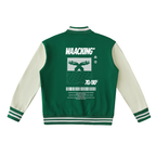 Two-Tone Fleeced Varsity Jacket