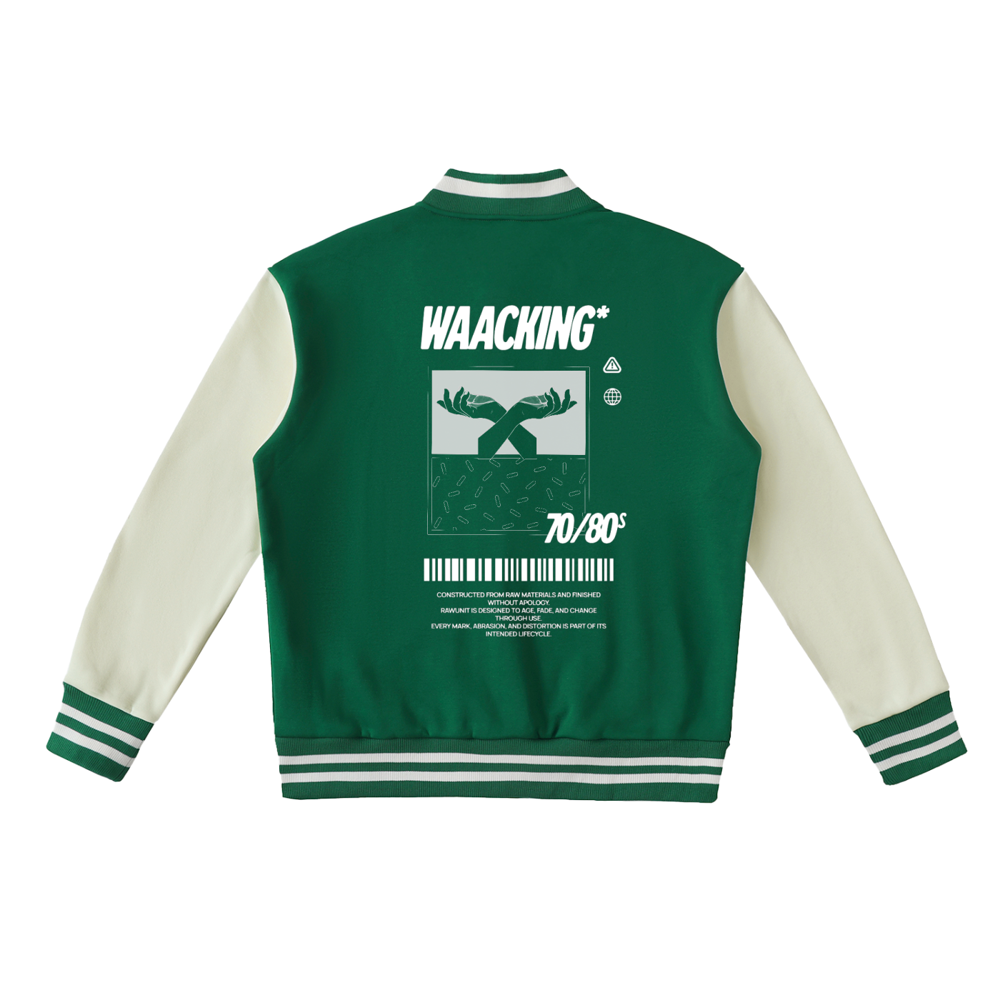 Two-Tone Fleeced Varsity Jacket