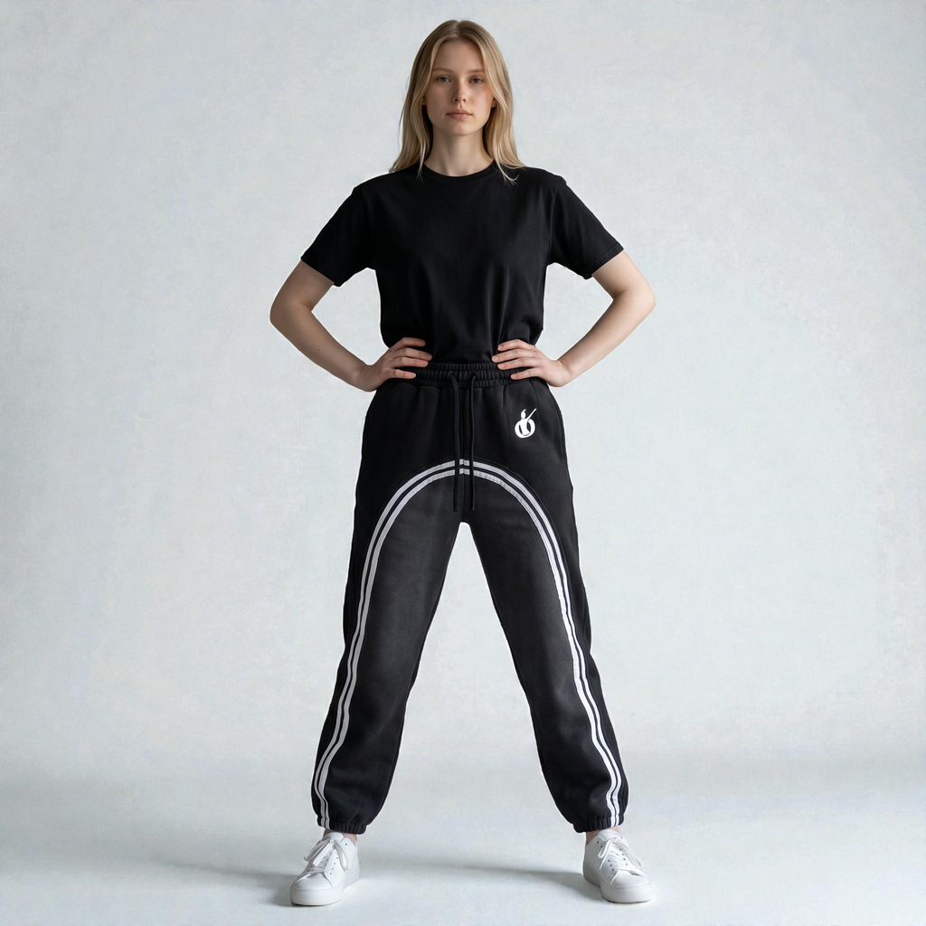 Sun Fade Contrast Tape Fleece Jogged Sweatpants