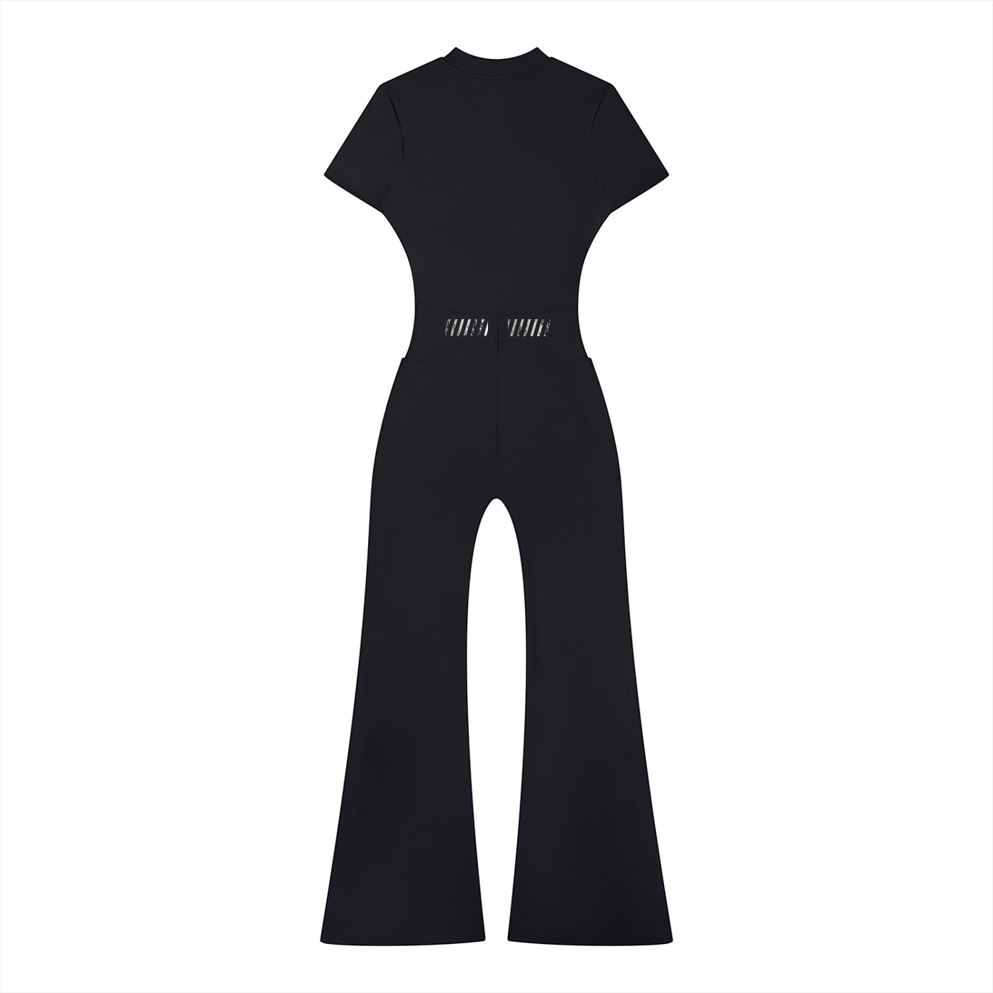 Women’s Flared Leg Quarter-Zip Jumpsuit for Casual Wear