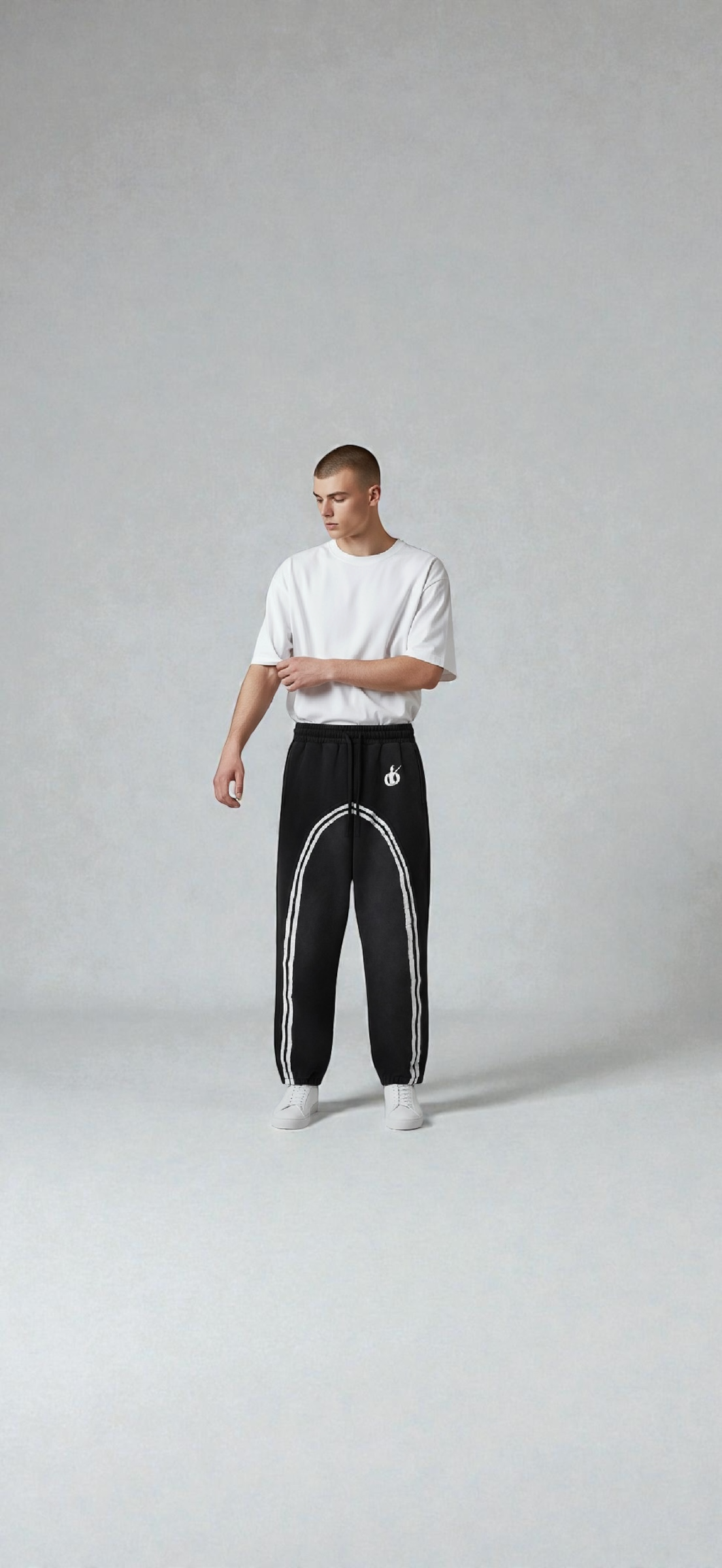 MONROE STORE Athletic Track Pants with Side Stripe Detail