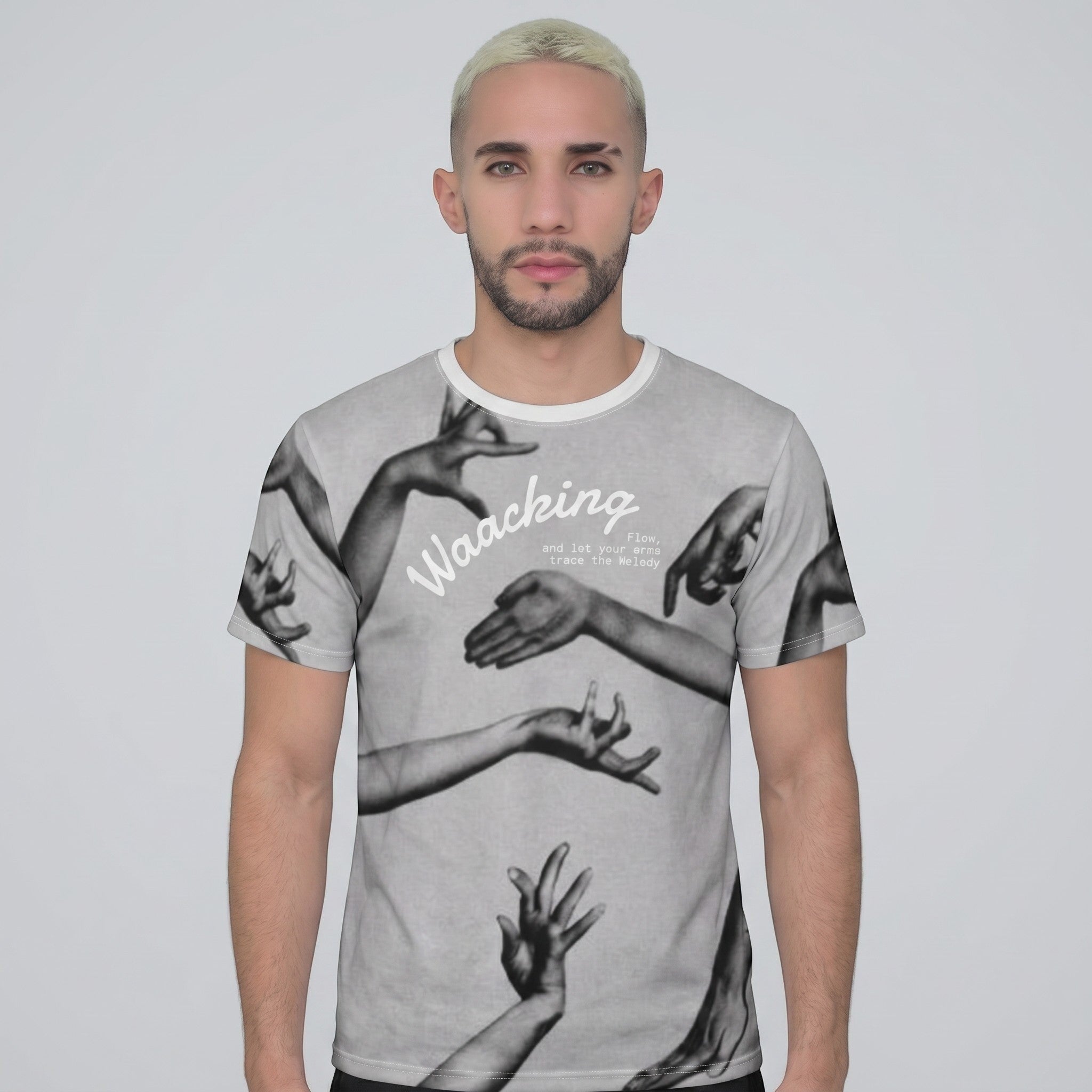 Graphic Print T-Shirt With Contrast Sleeves