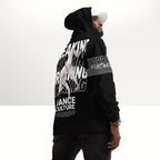 MONROE STORE black unisex bboy hoodie with a vibrant print of a dancer and text "BREAKIN" "DANCE CULTURE".