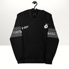MONROE STORE black unisex b-boy graphic hoodie with soft brushed fleece inside and vibrant print.