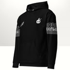 MONROE STORE black unisex b-boy graphic hoodie with brushed fleece inside and double-lined hood.