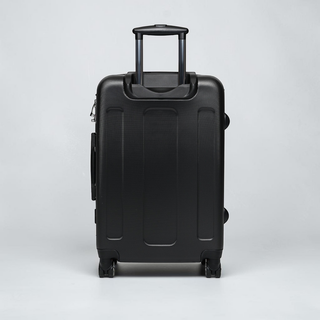 Maleta de viaje con ruedas y mango telescópico, en color negro, resistente y ligera, ideal para bailar y viajar con estilo.