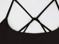 MONROE STORE black strappy criss-cross back sports bra for women. Ideal for yoga and gym.