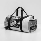 MONROE STORE bolsa de gimnasio negra y blanca con estampado "DANCE", cierre de cremallera doble y correa ajustable.