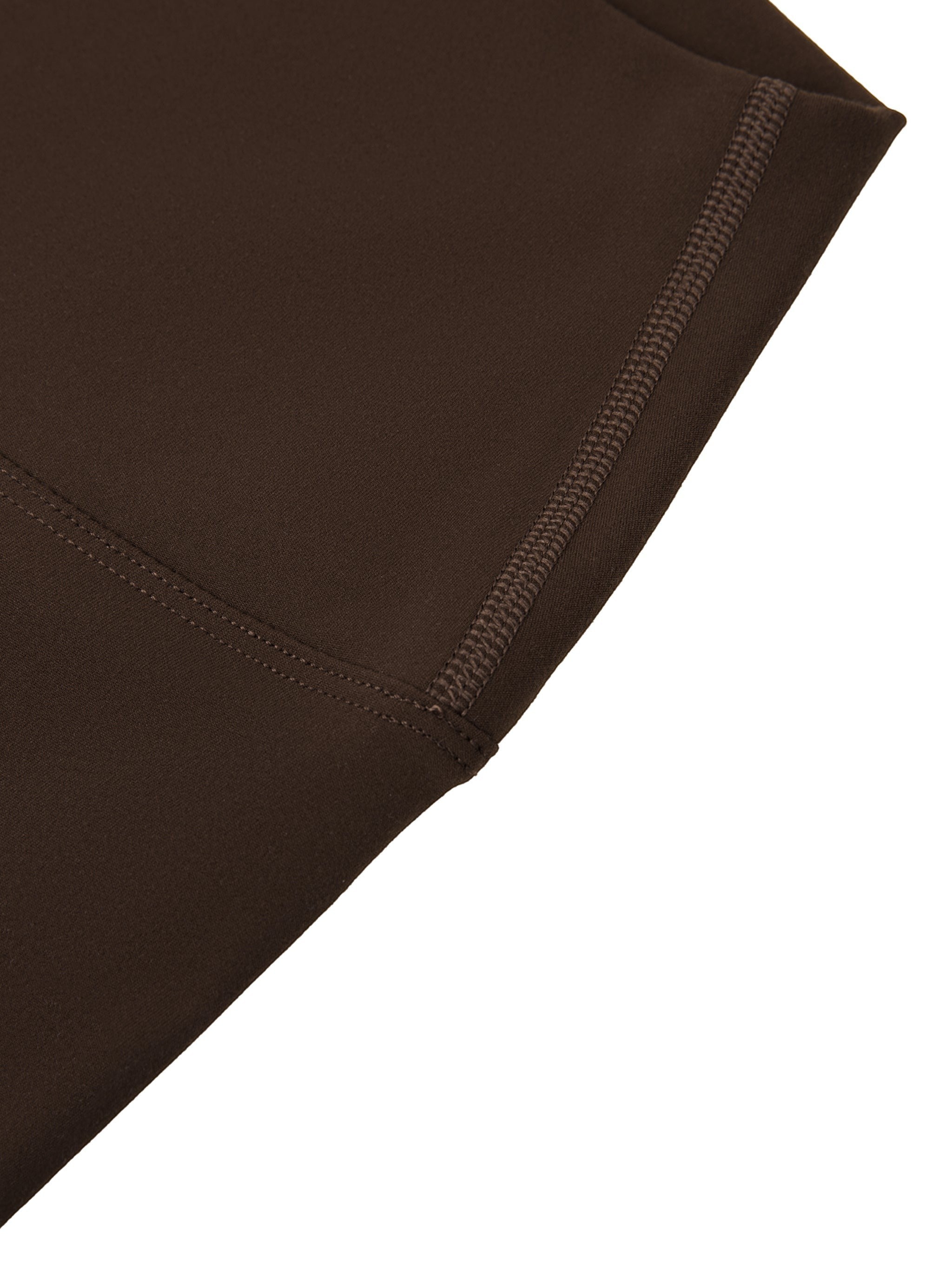 MONROE STORE dark brown high-waisted skinny yoga leggings with flatlock seams