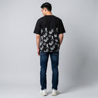 MONROE STORE camiseta negra de manga corta con estampado de baile "Happy Dance" y cuello redondo.