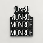 Camiseta de tirantes MONROE STORE negra con estampado gráfico blanco, de poliéster ligero para hombre.