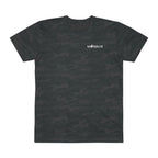 MONROE STORE men's dark grey camouflage print t-shirt with crew neck and short sleeves.