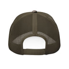 MONROE STORE gorra de camionero de camuflaje con malla trasera y cierre a presión ajustable.