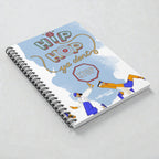 MONROE STORE Hip Hop themed spiral notebook with a blue sky background, featuring colorful text and illustrations of people dancing.