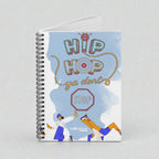 MONROE STORE Hip Hop ya dont stop spiral notebook with ruled paper and metal binding. Features dancers and a stop sign graphic.
