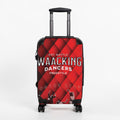 Maleta de cabina MONROE STORE roja con estampado de bailarines de waacking, ruedas 360° y asa telescópica.