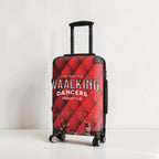 Maleta de cabina MONROE STORE roja con estampado de diamantes y bailarines de waacking, ideal para viajes y danza.