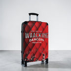 Maleta de cabina MONROE STORE roja con estampado de bailarines de waacking, ideal para viajes y danza.