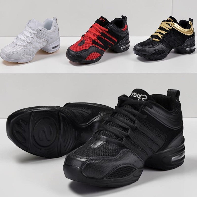 MONROE STORE square dance shoes featuring breathable mesh uppers and durable PU soles in various color combinations.