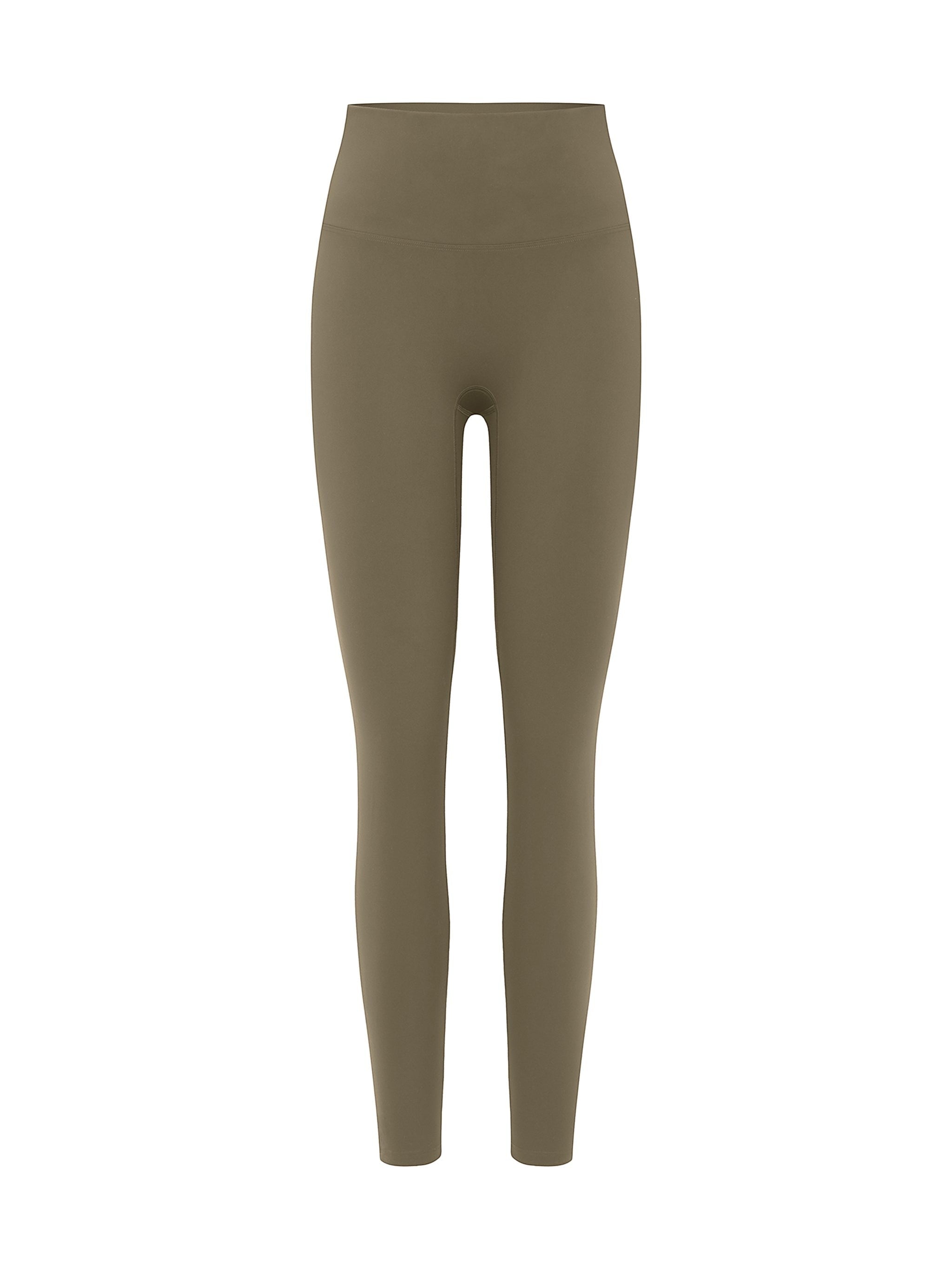 MONROE STORE olive green high-waisted skinny yoga leggings for women, ideal for gym or home wear.