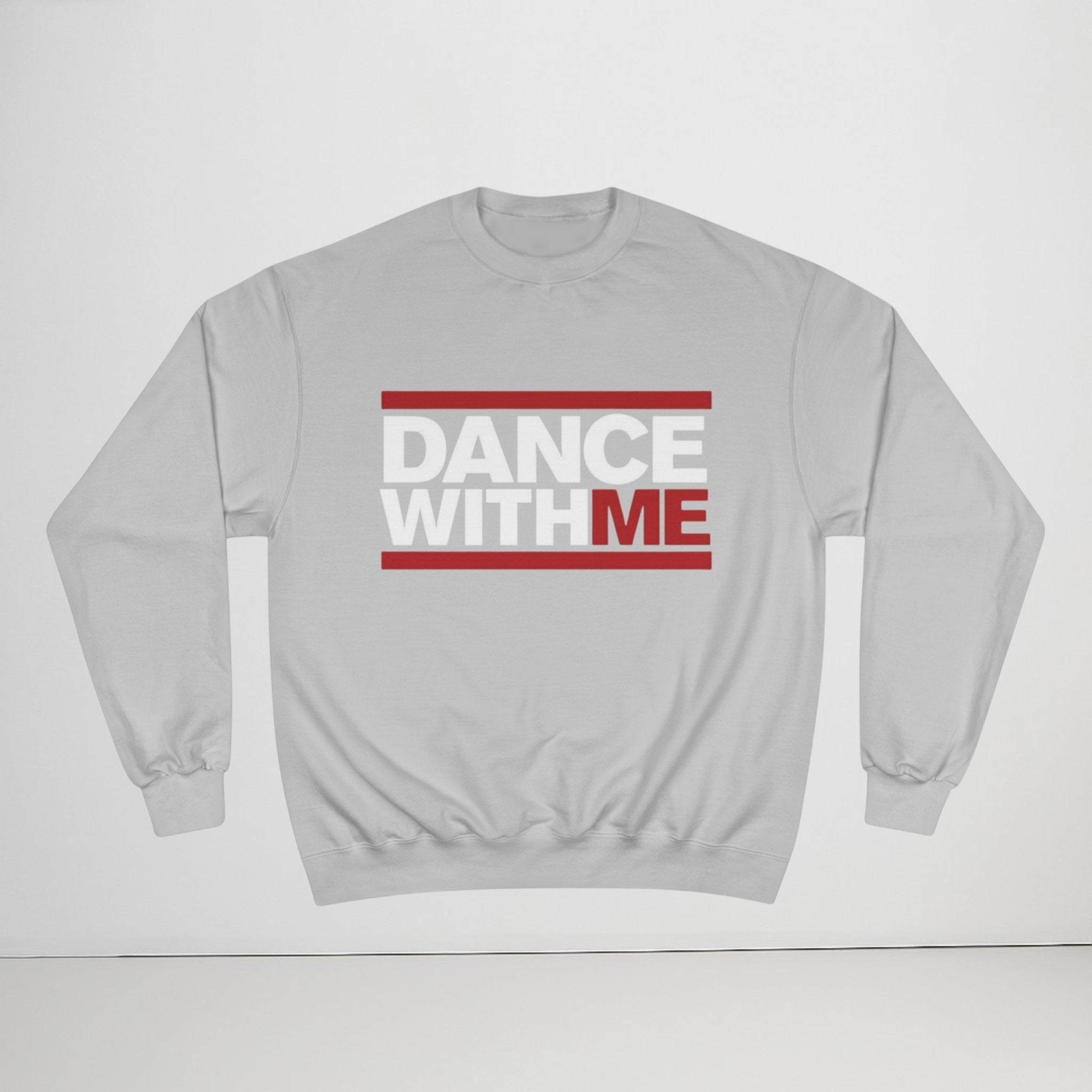 MONROE STORE Sudadera gris de algodón y poliéster con estampado "DANCE WITH ME" en blanco y rojo.