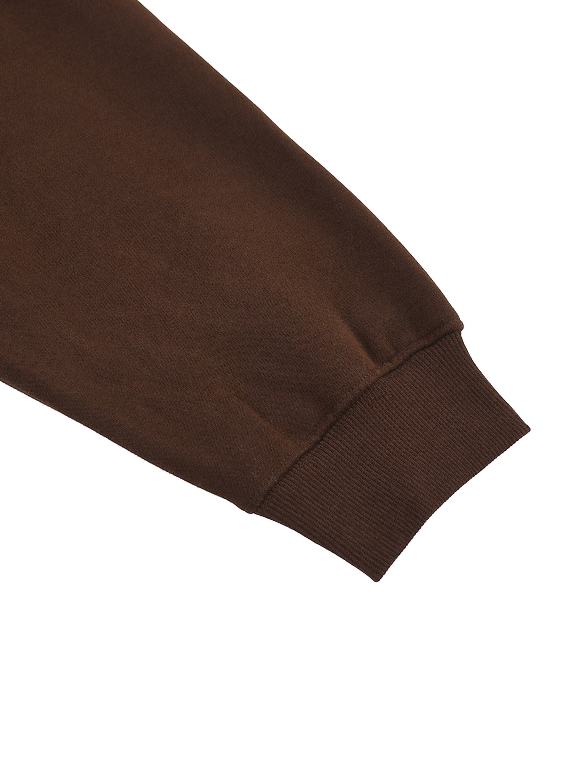 MONROE STORE sudadera con capucha marrón de manga larga y corte boxy, con puños acanalados.