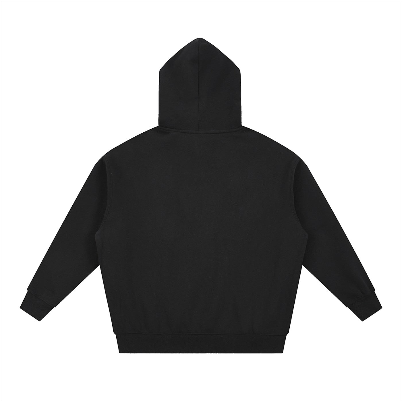 MONROE STORE Sudadera con capucha negra de manga larga, holgada y de vellón, con bolsillo y hombros caídos.