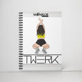 MONROE STORE Twerk Spiral Notebook, ruled lines, 6" x 8", 118 pages, 90gsm paper, metal spiral, document pocket.