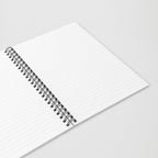 MONROE STORE Twerk Spiral Notebook, 118 ruled pages, 6" x 8", black spiral binding, white paper with grey lines.