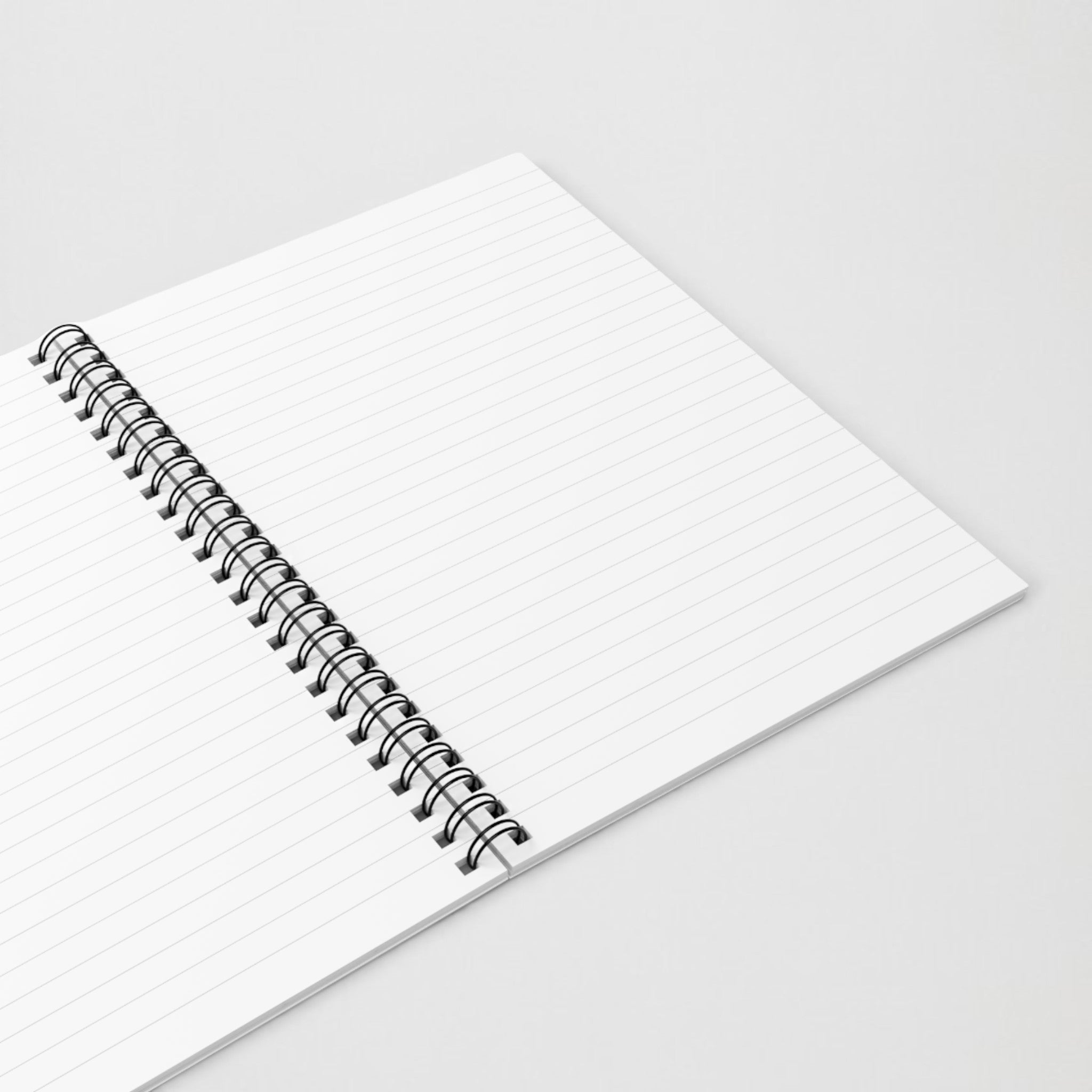 MONROE STORE Twerk Spiral Notebook, 118 ruled pages, 6" x 8", black spiral binding, white paper with grey lines.