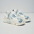 MONROE STORE Zapatillas deportivas blancas y azules con estampado de baile, malla transpirable, suela de EVA