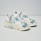 MONROE STORE Zapatillas deportivas blancas y azules con estampado de baile, malla transpirable, suela de EVA