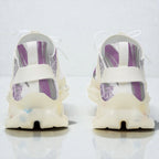 MONROE STORE zapatillas deportivas de malla para mujer con estampado abstracto morado y blanco, suela gruesa