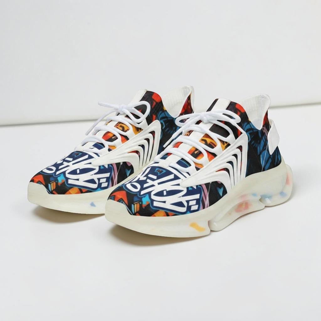 MONROE STORE zapatillas deportivas de malla para hombre con diseño inspirado en el hip hop y suela translúcida.