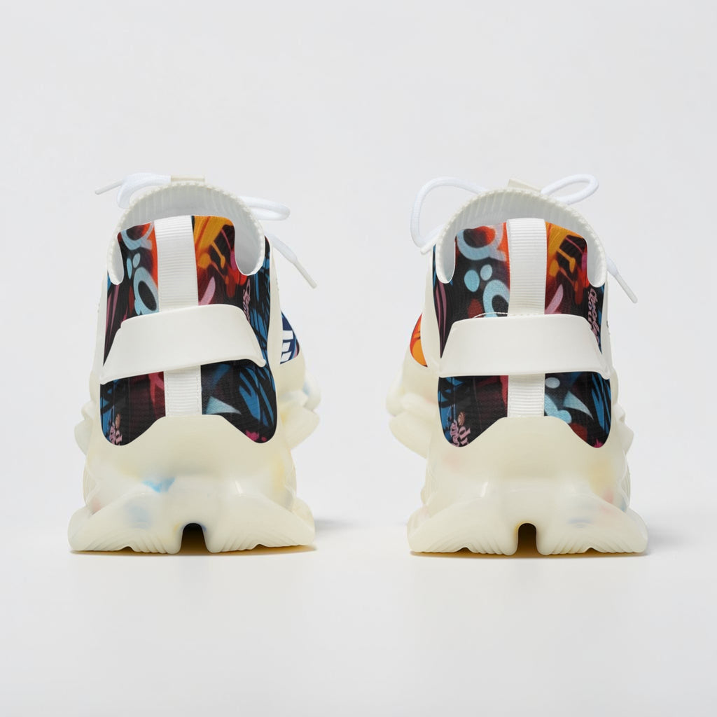 MONROE STORE zapatillas deportivas de malla para hombre con diseño abstracto multicolor y suela gruesa